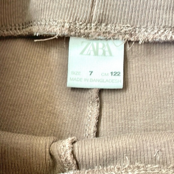 Zara Girls Brown Ribbed Leggings, Size 7 - Picture 4 of 5
